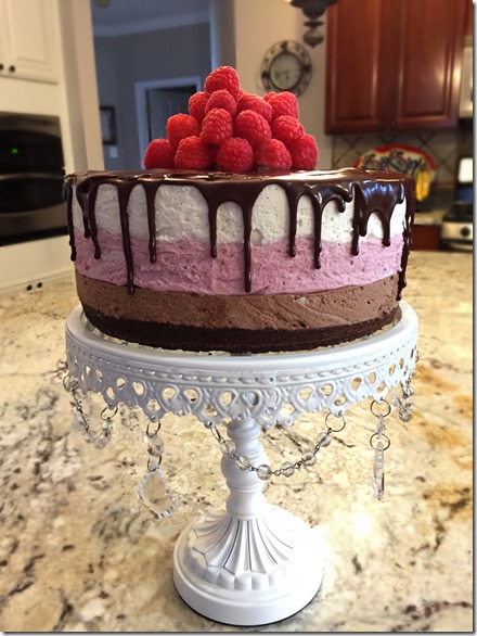 Chocolate Raspberry Vanilla Mousse Cake 6