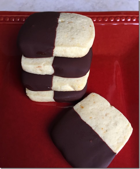 Chocolate Dipped Orange Shortbread Cookies 2