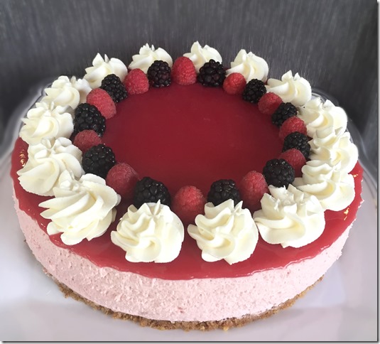 Sugar Free Raspberry No Bake Cheesecake 1