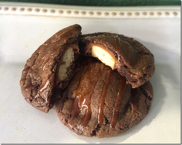 Twix Stuffed Chocolate Cookies 2