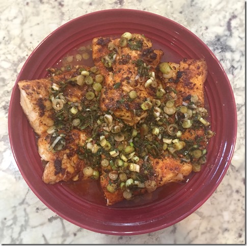 Skillet Cod in Scallion Lemon Butter Sauce