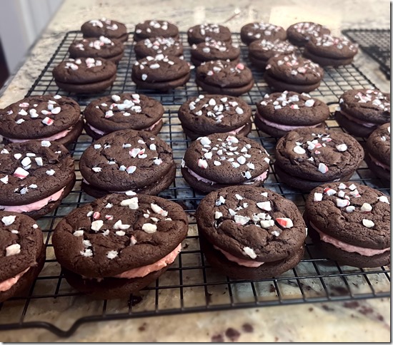 Chocolate Peppermint Crunch Sandwich Cookies 4
