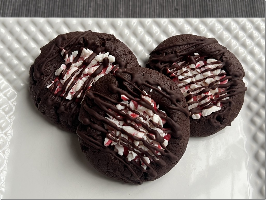 Chocolate Peppermint Bark Thumbprints
